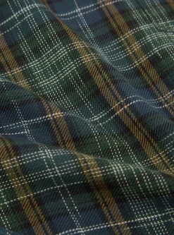 New Pullover L/S Shirt In Green Ikat Twill Check Men Shirts.
