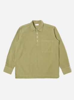 Store Pullover L/S Shirt In Olive Super Fine Cord Men Overshirts.