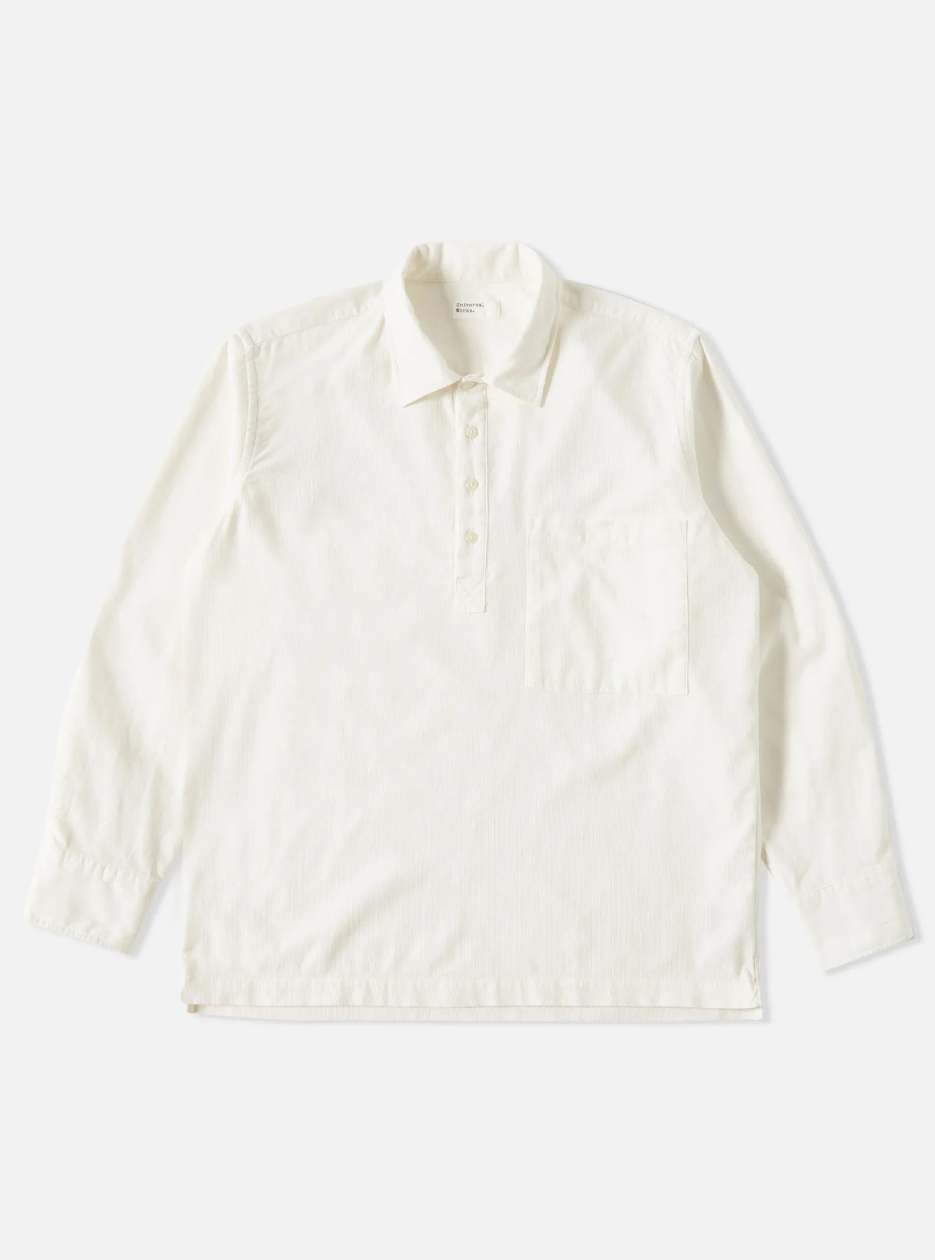 Cheap Pullover L/S Shirt In Ecru Super Fine Cord Men Overshirts.