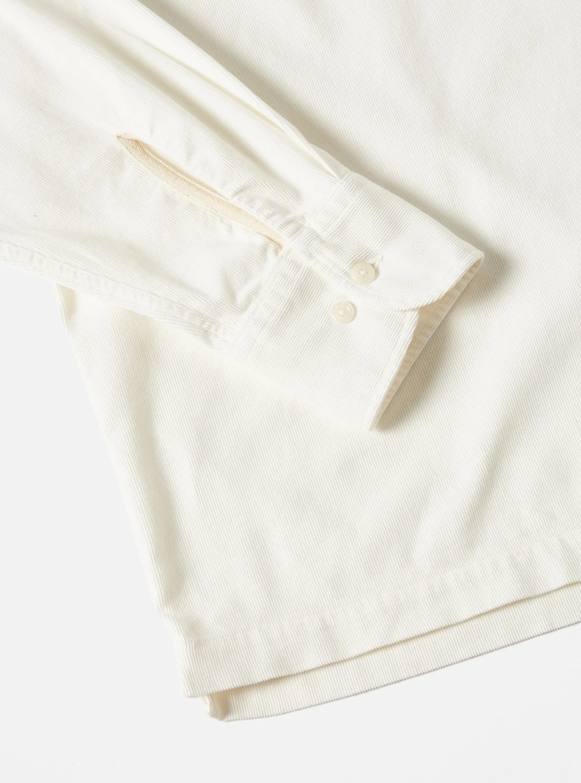 Cheap Pullover L/S Shirt In Ecru Super Fine Cord Men Overshirts.