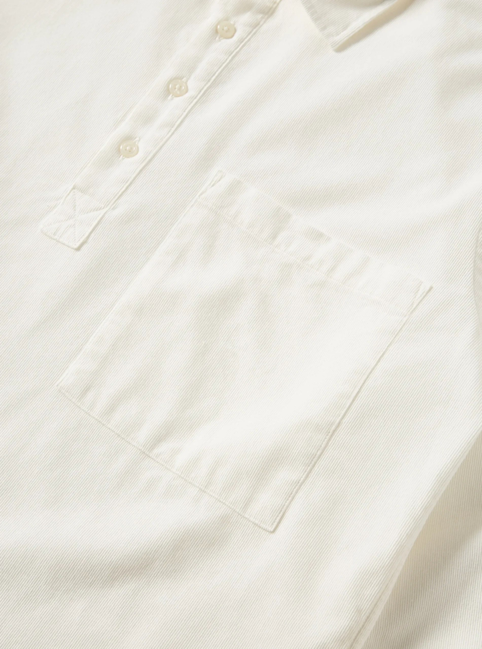 Cheap Pullover L/S Shirt In Ecru Super Fine Cord Men Overshirts.