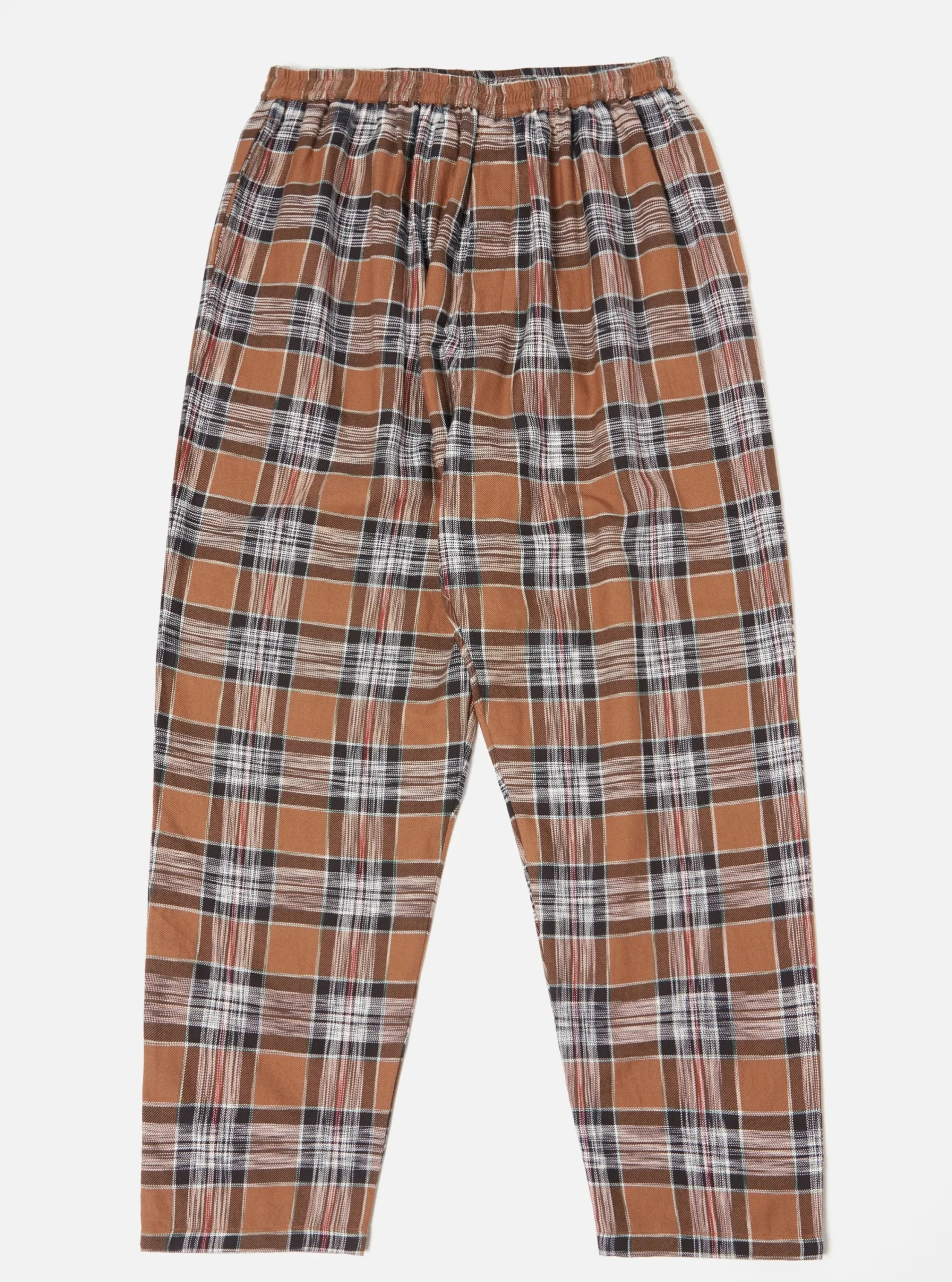 Online Pyjama In Brown Ikat Twill Check Men Nightwear.