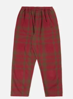 Clearance Pyjama In Red/Olive Soft Shadow Check Men Nightwear.