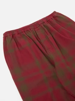 Clearance Pyjama In Red/Olive Soft Shadow Check Men Nightwear.