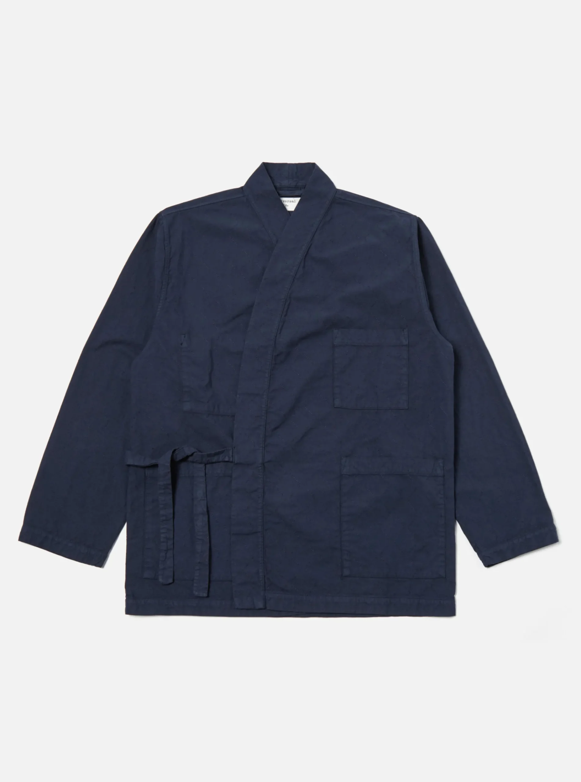 Cheap Quilted Kyoto Work Jacket In Navy Cotton Men Jackets.