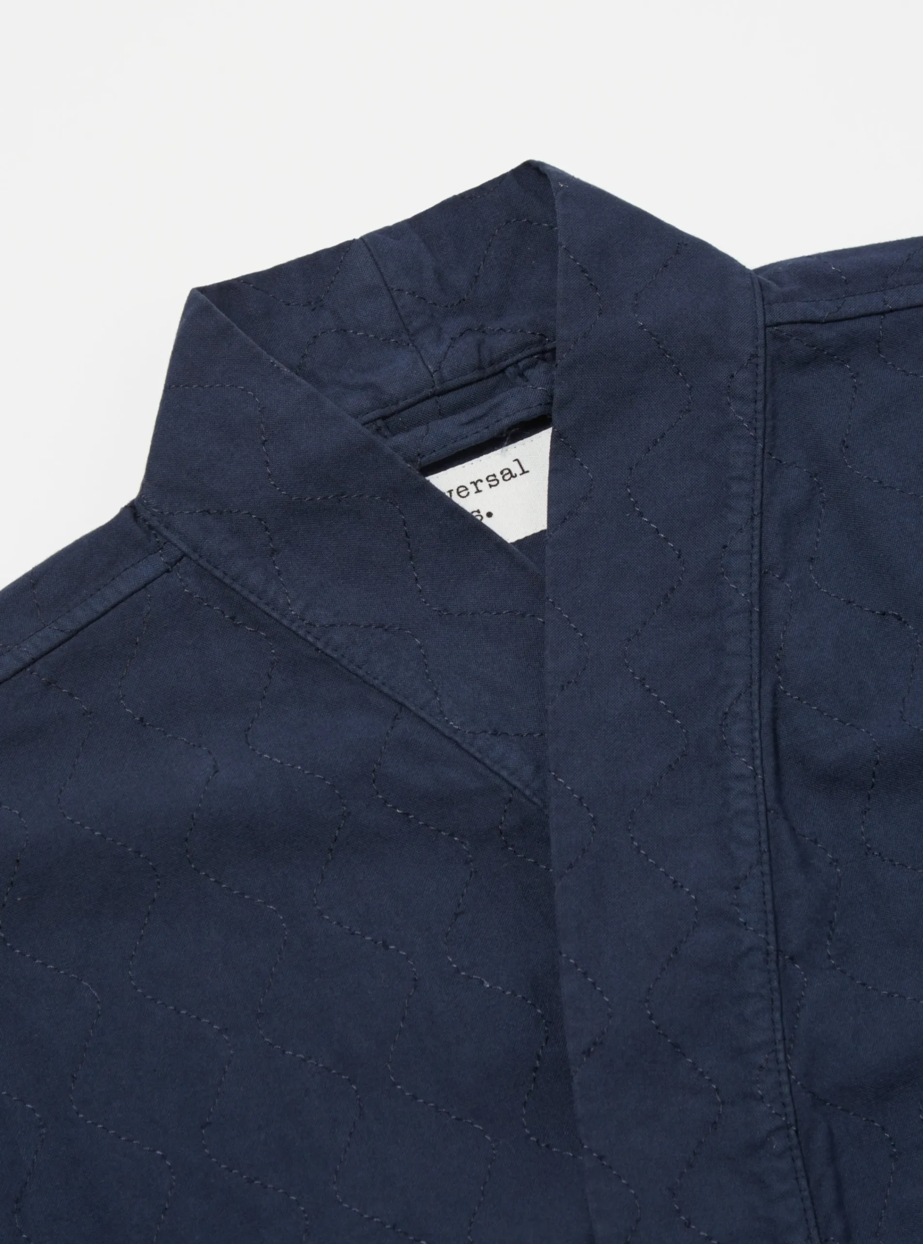 Cheap Quilted Kyoto Work Jacket In Navy Cotton Men Jackets.