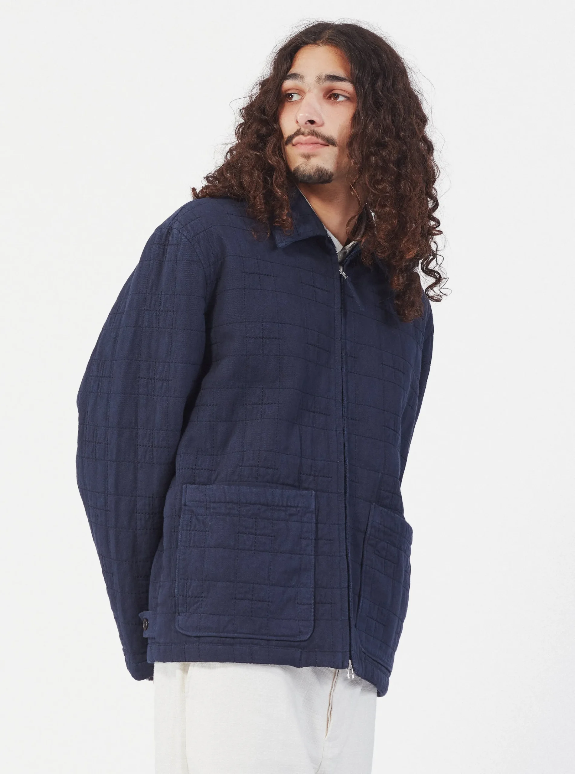 Cheap Quilt Gower Jacket In Navy Winter Twill Men Jackets.