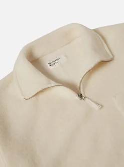 Online Ramsay Quarter Zip In Ecru Wool Fleece Men Fleece.