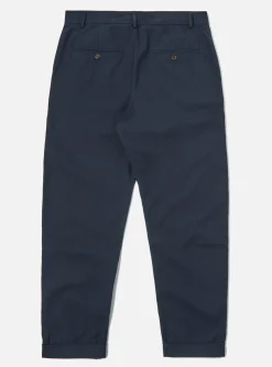 Store Rb Chino In Navy Cotton/Wool Twill Men Trousers.