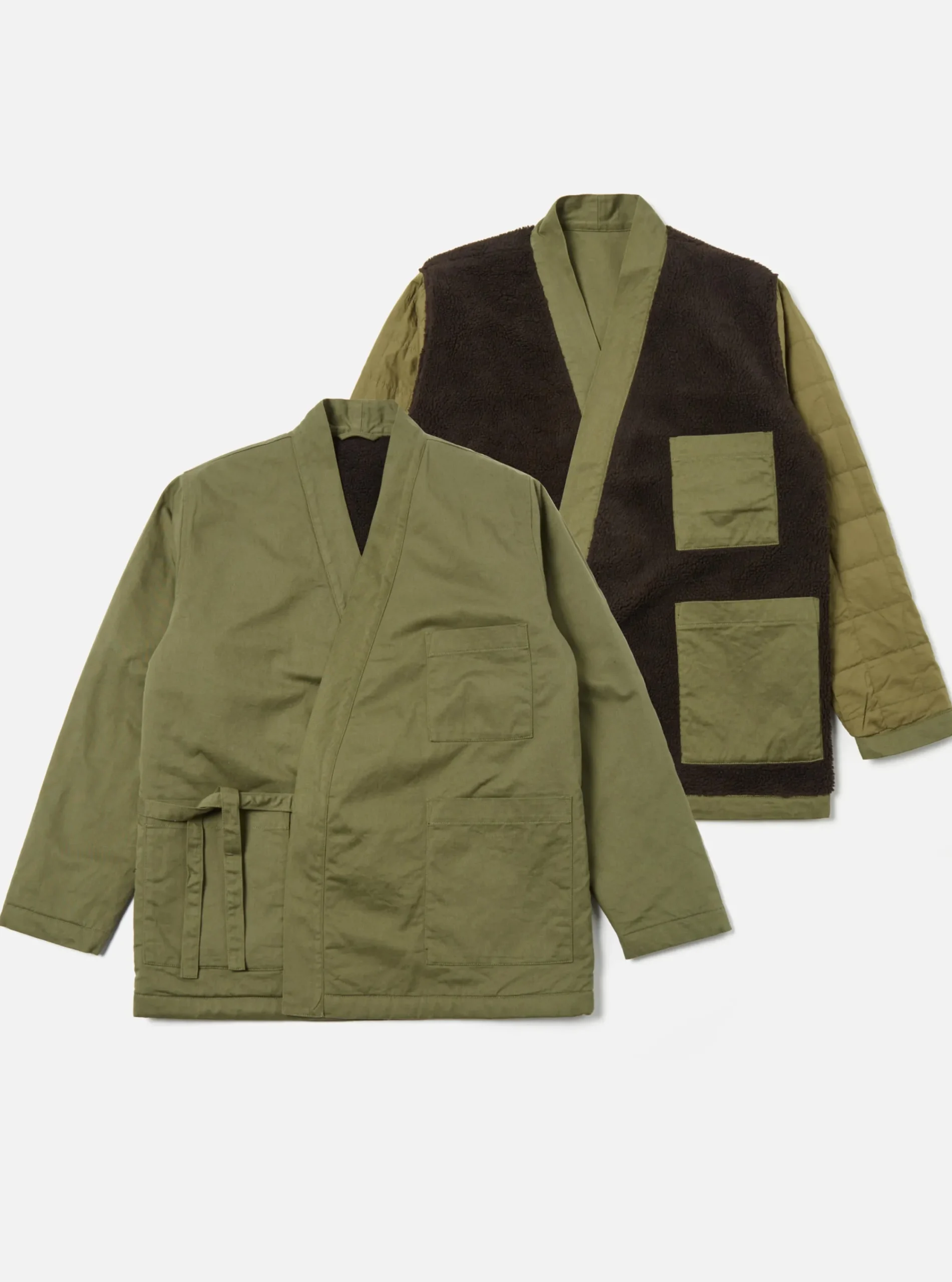 Best Sale Reversible Kyoto Work Jacket In Light Olive Twill/Sherpa Men Coats & Outerwear.