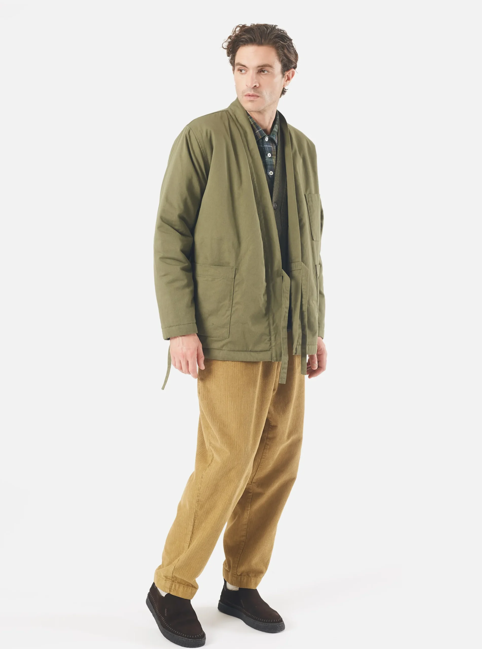 Best Sale Reversible Kyoto Work Jacket In Light Olive Twill/Sherpa Men Coats & Outerwear.
