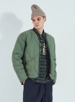 Best Reversible Military Liner Jacket In Green/Sand Diamond Quilt Recycled Nylon Men Coats & Outerwear.