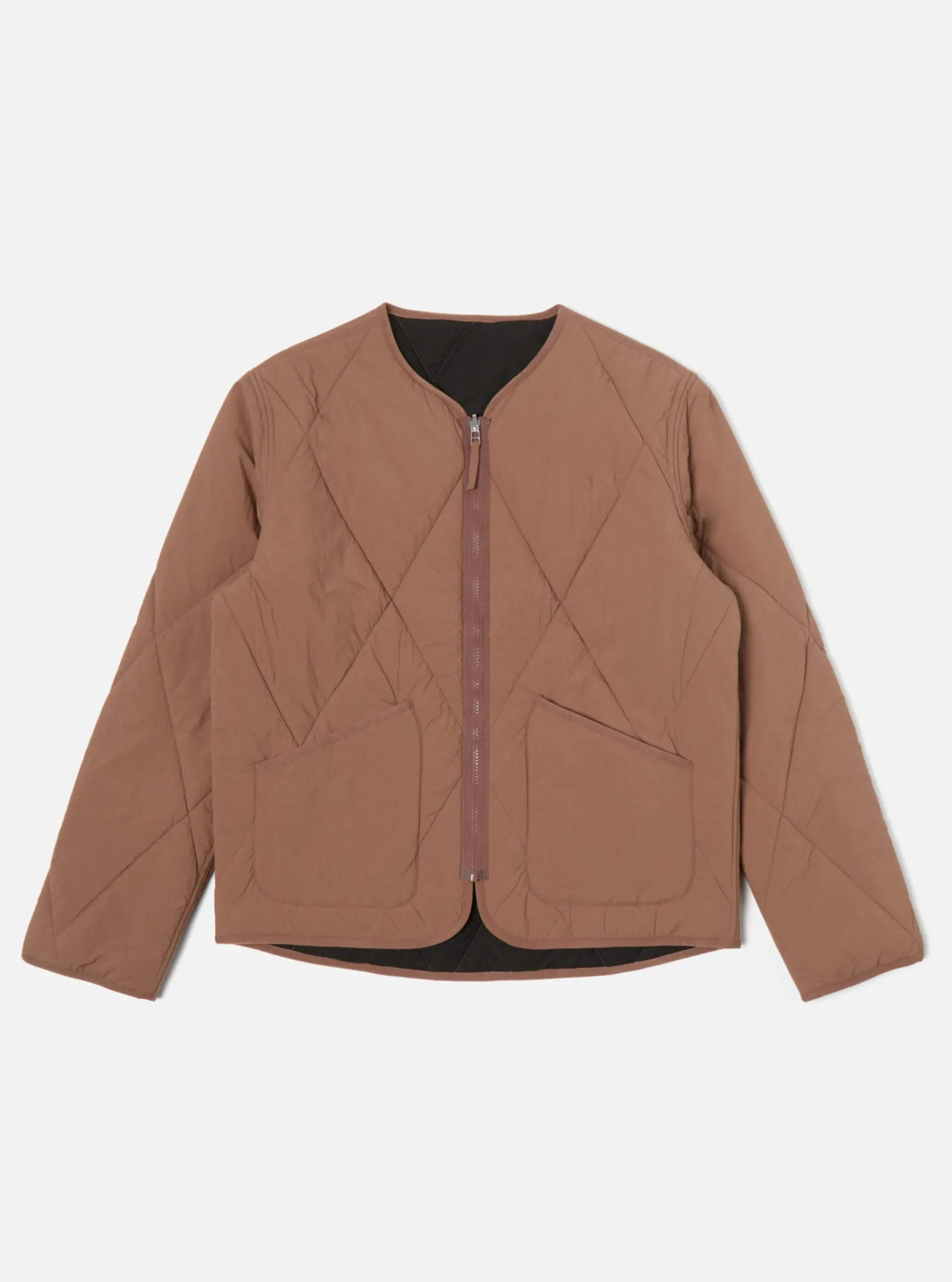 Shop Reversible Military Liner Jacket In Brown/Black Diamond Quilt Recycled Nylon Men Coats & Outerwear.