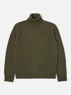 Discount Roll Neck In Olive Eco Wool Men Knitwear.