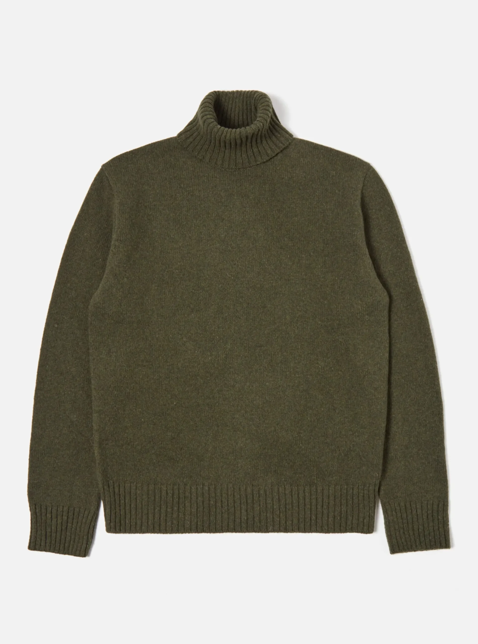 Discount Roll Neck In Olive Eco Wool Men Knitwear.
