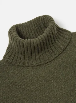 Discount Roll Neck In Olive Eco Wool Men Knitwear.