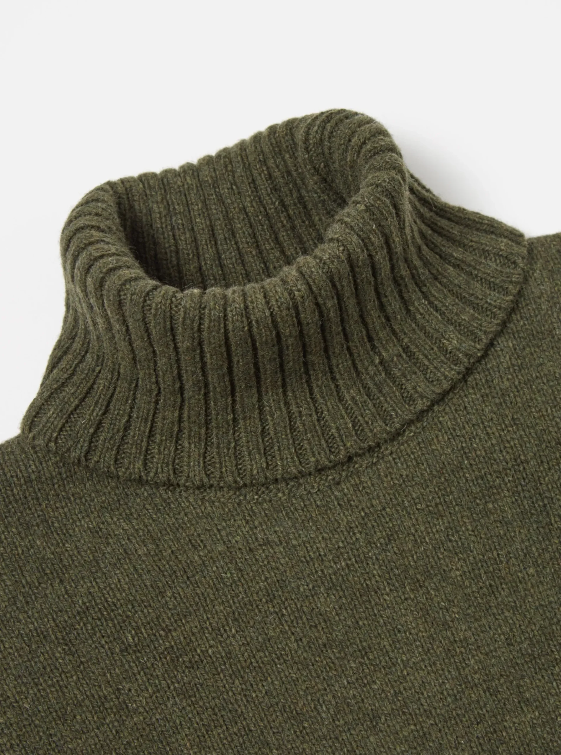 Discount Roll Neck In Olive Eco Wool Men Knitwear.