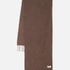 New Scarf In Brown Recycled Wool Woven Men Accessories.