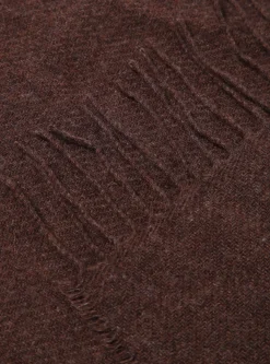 New Scarf In Brown Recycled Wool Woven Men Accessories.