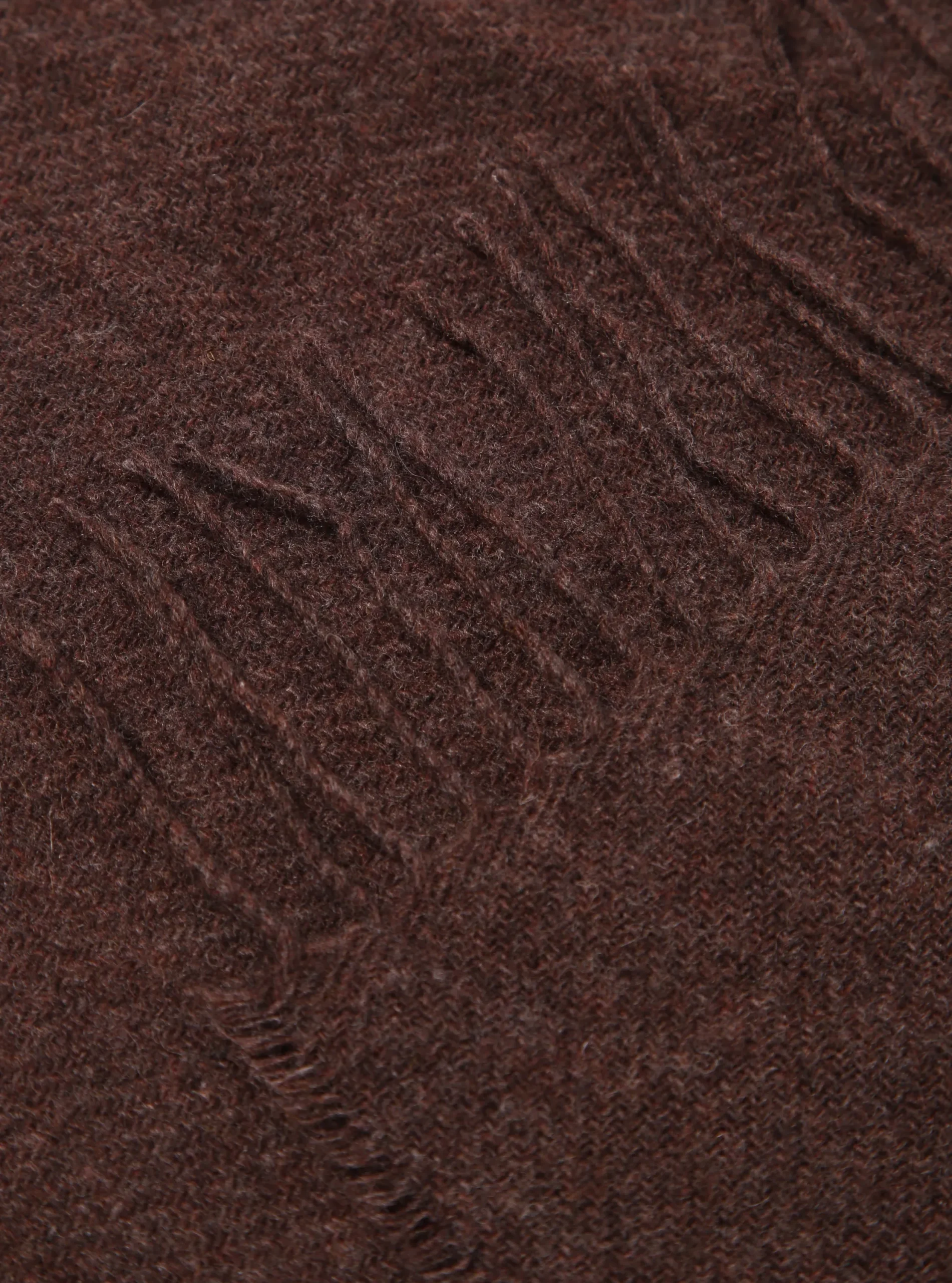New Scarf In Brown Recycled Wool Woven Men Accessories.