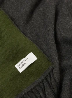Sale Scarf In Green/Charcoal Double Sided Men Accessories.