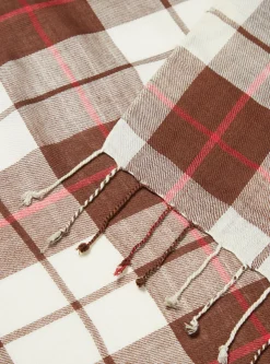 Clearance Scarf In Mixed Brown Check Rayon Men Accessories.