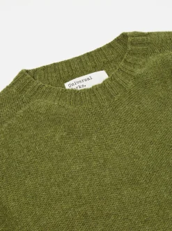 Clearance Seamless Crew In Green Supersoft Knit Men Knitwear.
