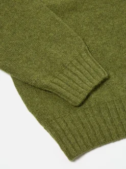 Clearance Seamless Crew In Green Supersoft Knit Men Knitwear.