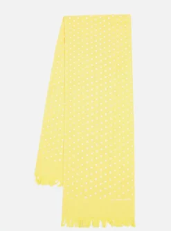 Store Short Scarf In Yellow Dot Print Men Accessories.