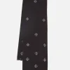 Flash Sale Short Scarf In Black Embroided Viscose Mix Men Accessories.