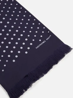 Best Sale Short Scarf In Navy Dot Print Men Accessories.
