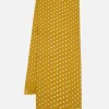 Store Short Scarf In Mustard Dot Print Men Accessories.