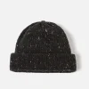 Fashion Short Watch Cap In Black Marl Kilcarra Wool Men Accessories.