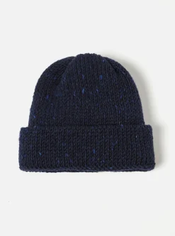 Cheap Short Watch Cap In Navy Marl Kilcarra Wool Men Accessories.