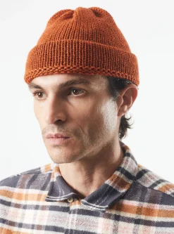 Sale Short Watch Cap In Rust British Wool Men Accessories.