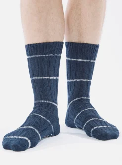 Cheap Slub Sock In Navy Tie Dye Knit Men Underwear & Socks.
