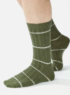 New Slub Sock In Olive Tie Dye Knit Men Underwear & Socks.