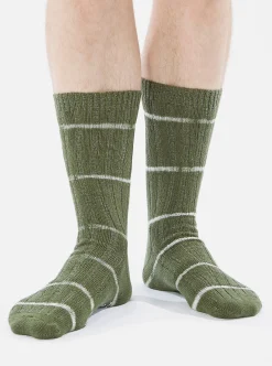New Slub Sock In Olive Tie Dye Knit Men Underwear & Socks.