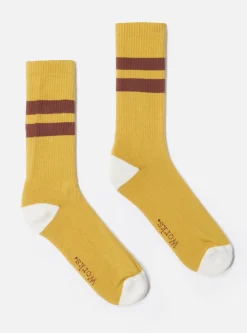Best Sport Sock In Yellow/Raisin Cotton Rib Men Underwear & Socks.