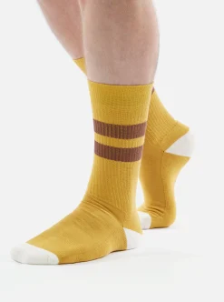 Best Sport Sock In Yellow/Raisin Cotton Rib Men Underwear & Socks.