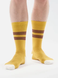 Best Sport Sock In Yellow/Raisin Cotton Rib Men Underwear & Socks.
