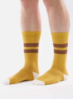 Best Sport Sock In Yellow/Raisin Cotton Rib Men Underwear & Socks.