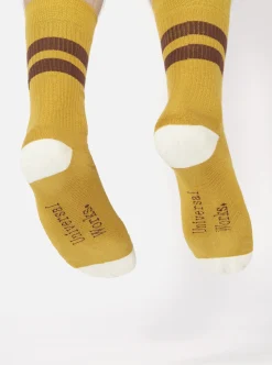 Best Sport Sock In Yellow/Raisin Cotton Rib Men Underwear & Socks.