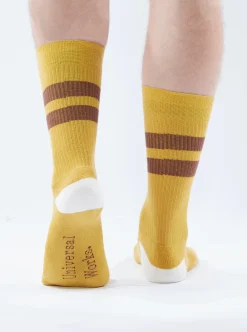 Best Sport Sock In Yellow/Raisin Cotton Rib Men Underwear & Socks.