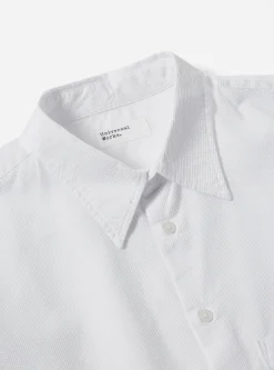 Shop Square Pocket Shirt In White Barca Waffle Cotton Men Shirts.