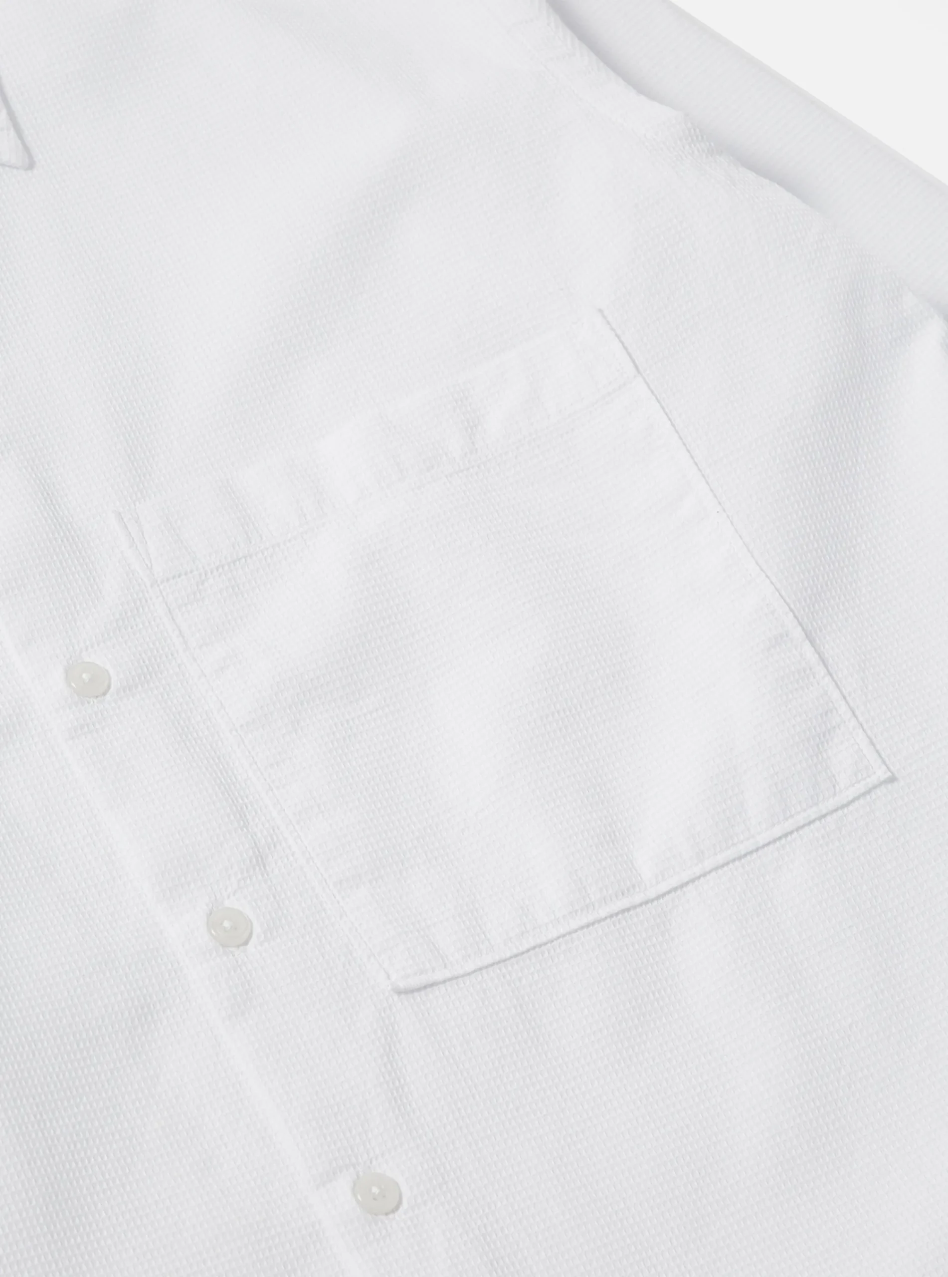 Shop Square Pocket Shirt In White Barca Waffle Cotton Men Shirts.