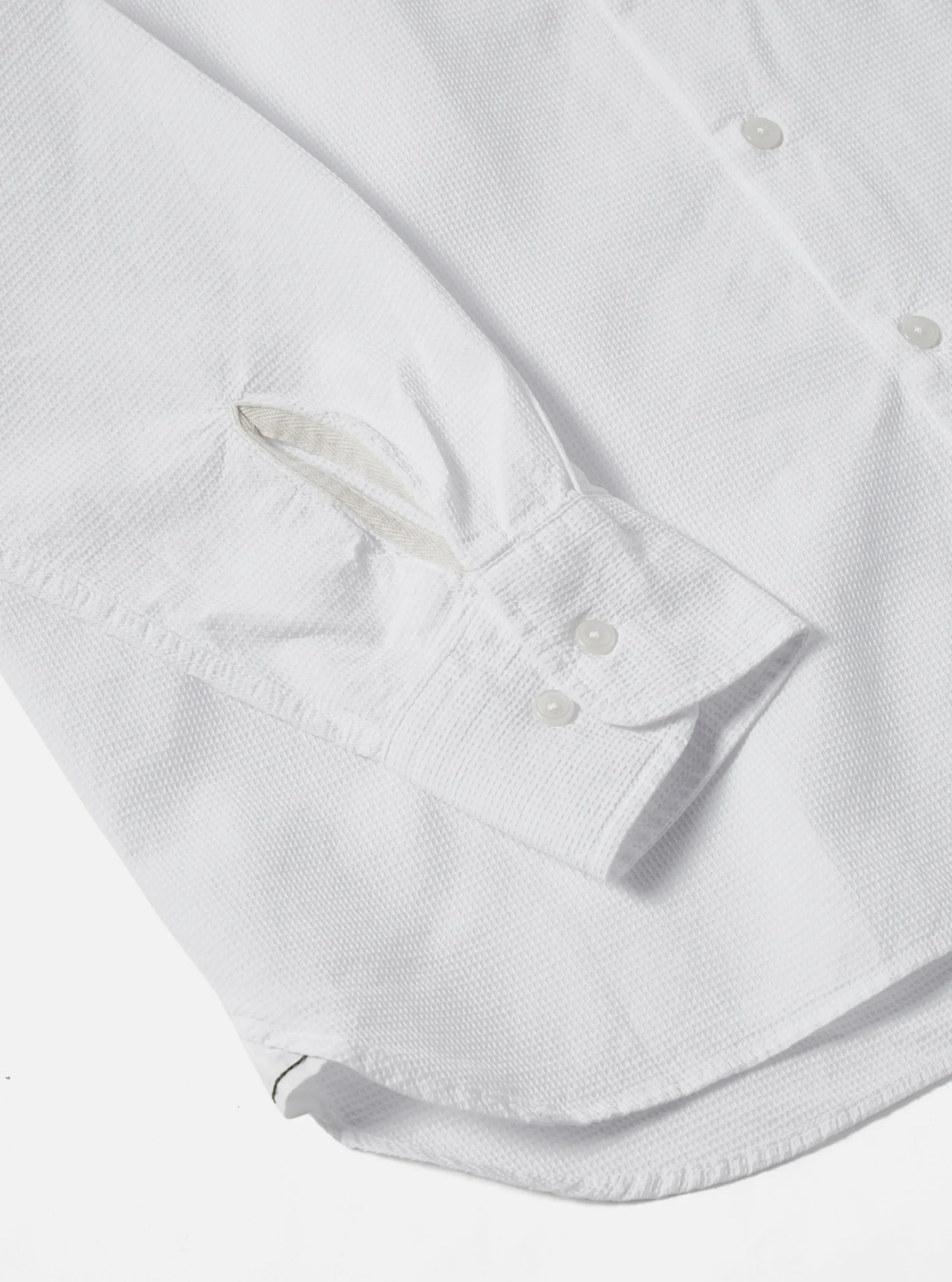 Shop Square Pocket Shirt In White Barca Waffle Cotton Men Shirts.