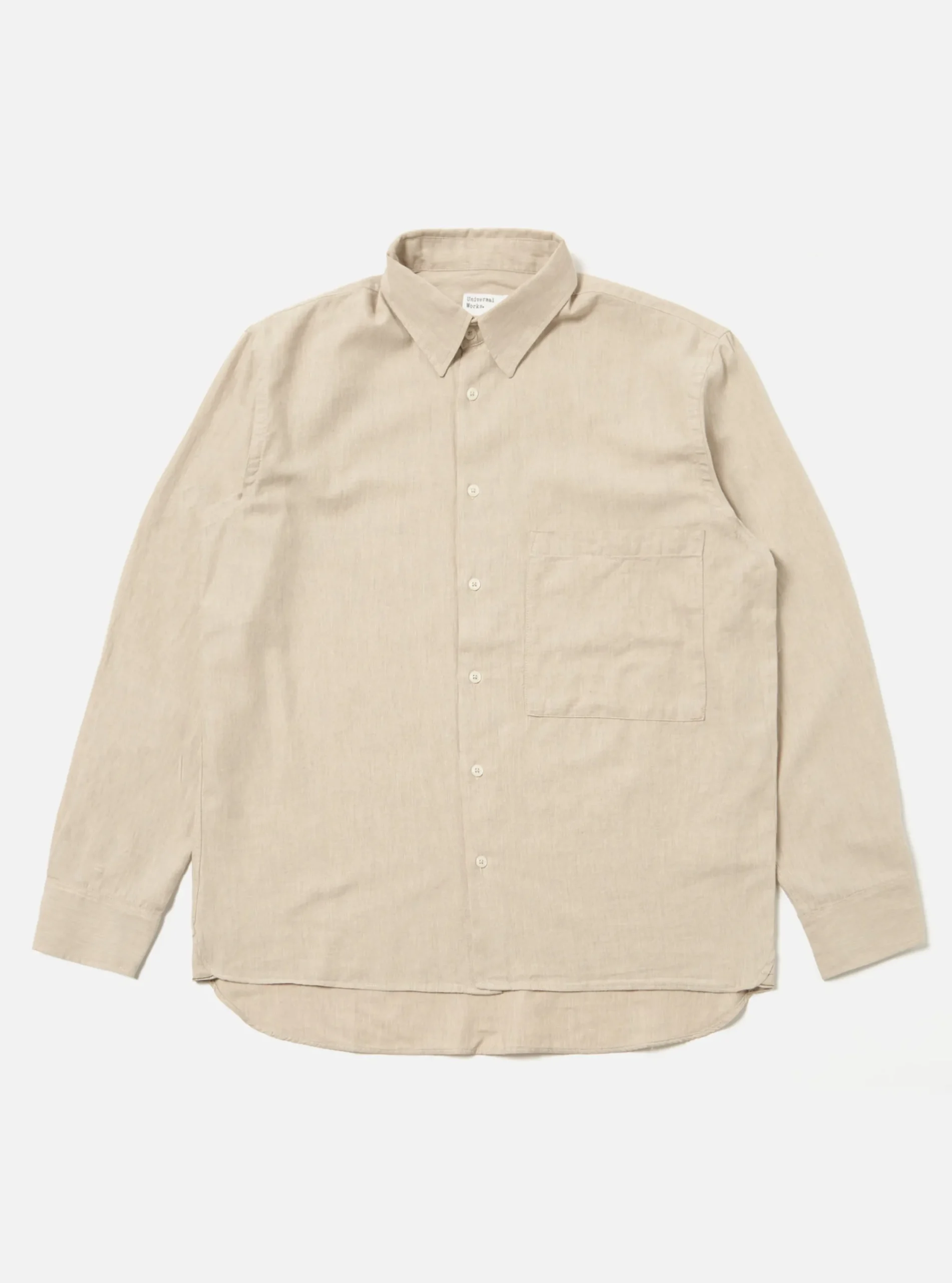 Hot Square Pocket Shirt In Sand It Brushed Twill Men Shirts.