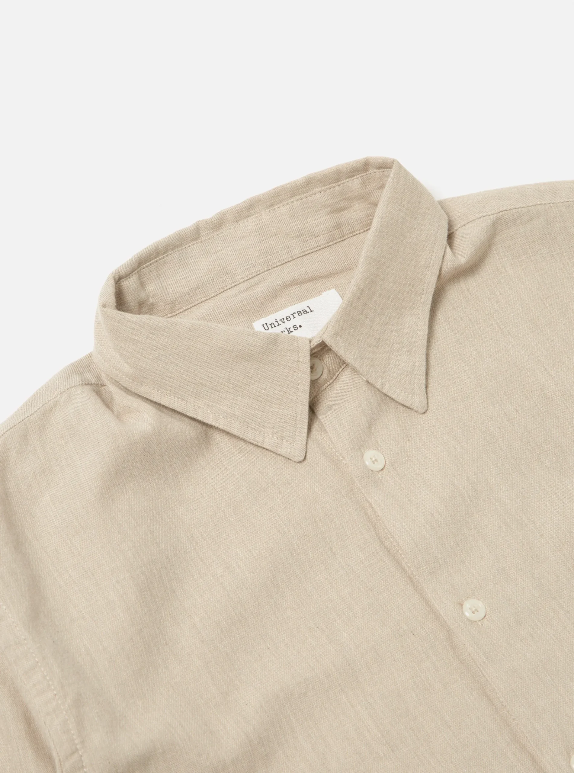 Hot Square Pocket Shirt In Sand It Brushed Twill Men Shirts.
