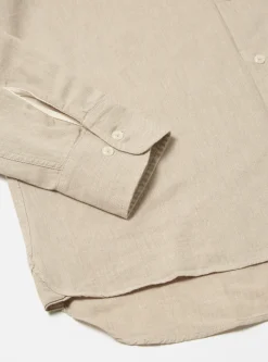 Hot Square Pocket Shirt In Sand It Brushed Twill Men Shirts.